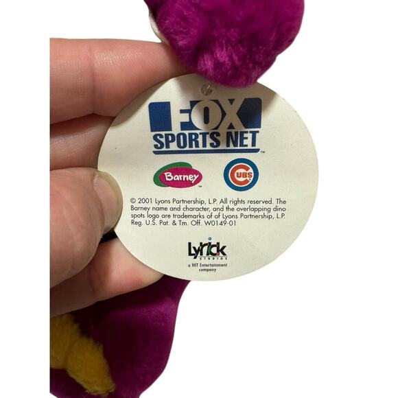 2001 Special Edition Chicago Cubs 8" Barney Plush Fox Sports Net Promo Rare! - Picture 5 of 10